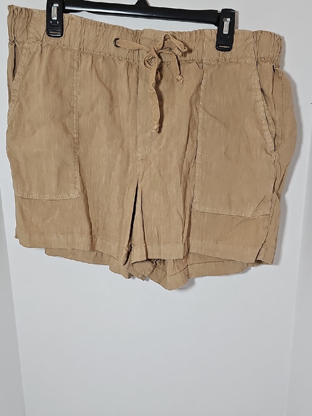 Kut from the Kloth Cotton-Linen Drawstring Shorts in Brown